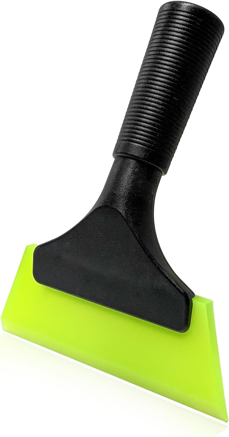 YTFRL Small Squeegee with 5 Inch Rubber Blade, Car Window Tint Tool Water Wiper with Non-Slip Handle, Windshield Squeegee Vinyl Wrapping Scraper for Door Bathroom Mirror Cleaning (Green) - Image 1